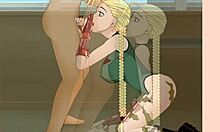 street cosplay fight turns into bent over doggystyle facial cumshot on girlfriend in cammy outfit