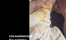 hot young stepdaughter lounges on sofa in panties and lingerie teasing for licks