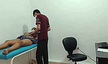 damn this horny student slut bends over in office lingerie begging for it!