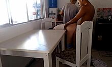 casada safada bareback fucks big black cock while corno washes dishes in kitchen