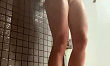 cute skinny euro girl showers natural small tits post-gym