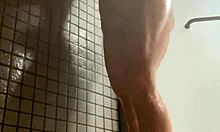 cute skinny euro girl showers natural small tits post-gym