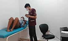 damn this horny student slut bends over in office lingerie begging for it!