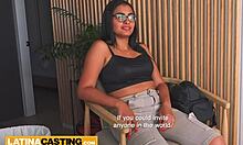 Smoking Hot Latina Model Sucks Monster Cock for Rough Doggystyle Fuck on Sofa