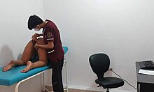 damn this horny student slut bends over in office lingerie begging for it!