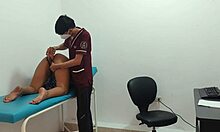 damn this horny student slut bends over in office lingerie begging for it!