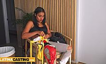 Smoking Hot Latina Model Sucks Monster Cock for Rough Doggystyle Fuck on Sofa