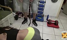 Sporty Brunette Laura's Sexy Big Ass and Small Tits in Lingerie