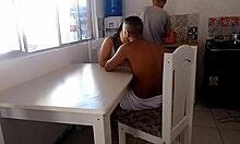 casada safada bareback fucks big black cock while corno washes dishes in kitchen