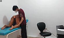 damn this horny student slut bends over in office lingerie begging for it!