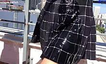 Ever dreamed of two amateur girls giving outdoor footjobs to one big dick?