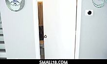 Tiny Braced Blonde Teen Seduces Thanksgiving Football