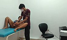 damn this horny student slut bends over in office lingerie begging for it!