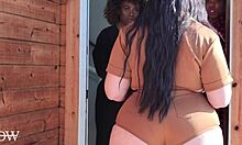 Think you can handle this nasty ebony couple pounding the delivery girl?