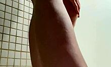 cute skinny euro girl showers natural small tits post-gym