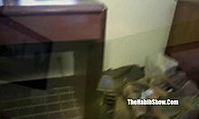 petite ghetto chocolate sucks monster cock then bends over