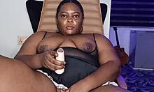 lonely horny ebony bbw housewife mara exotic squirts in full solo masturbation close-up video