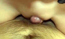petite cutie rubs puffy shaved pussy on cock till creampie orgasm
