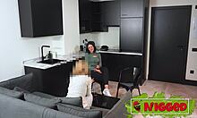 stunning LATINA BABYBELL with killer ass FUCKS the BLACK GLOVO guy for happy ending home delivery