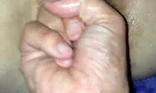 blonde teen stuffs huge cucumber deep into her tight asshole