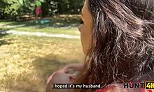 hunt4k. 18+ teen deepthroats old rich stranger's cock in public park pickup