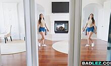 slutty teen maid screams as busty milf rams strapon deep in her ass