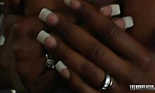 Gorgeous ebony stacey cash in heels chokes on lex steele's massive bbc during erotic cash sex blowjob