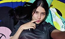 🤤😍 colombian mommy in sheer lingerie teases her fat ass and small tits with dildo for hubby