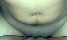 chubby asian housewife's bald pussy gets licked sloppy first time by friend till cum floods kitchen