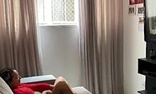 Hey neighbor, watch this sensual brazilian hotwife flash her swollen clit and wet pussy with vibrator at the window