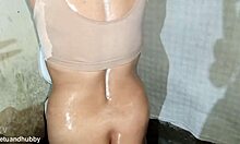 A View Of Wet Brown Pussy Desi Big Ass Swaying Boobs Close-Up.