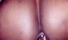 Sexy ebony wife rides stepbrothers massive black cock to wet orgasm