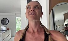 european french blonde milf housewife traps technician for rough doggystyle on big cock