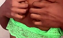 A Young Woman Touches Herself Gently Alone in Bedroom