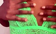 A Young Woman Touches Herself Gently Alone in Bedroom