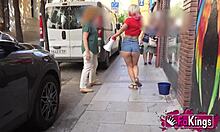 Sandra V Street Kisses Lead to Rough Doggystyle Bent Over Deepthroat Quickie with Stud