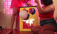 this filipina pumps balloons then stuffs them in her asian fetish fun