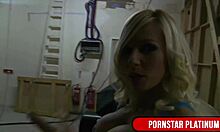 can this slim babe with huge fake tits handle the muscular bodybuilder's domination and dirty talk?