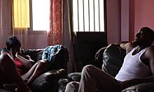 friend's ebony wife pays cash harassment with tight pussy pounding