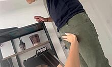 european french blonde milf housewife traps technician for rough doggystyle on big cock