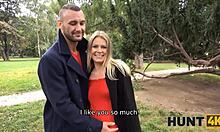 Pregnant blonde milf lured with cash for hardcore pussy drilling cuckold watch