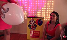 this filipina pumps balloons then stuffs them in her asian fetish fun