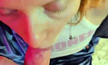 Chained Blonde Milf on Knees Deepthroats Gagging Face Fucked to Facial Cumshot