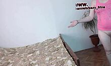 Blonde wife frina squirts hard as lover tongues hairy pussy to orgasm explosion