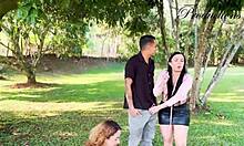 armybooms spicy casting interview turns into wet pussy threesome doggystyle cumshot