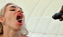 Blonde slut dp'd rough outdoors with pee and gaping ass