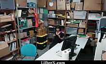 That criminal teen got caught shoplifting, now she's fucked hard in the garage by cop.