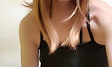 Blonde Asian Shemale Sucks Cock Hard Then Pounds Dildo Deep At Home