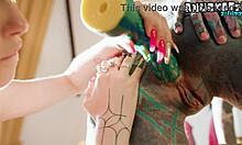 Wow tattooed goth lesbians stretch anal with dildos intimately!