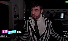 Me and stepsis had to fuck hard riding cowgirl to stop ghosts on Halloween or else!!